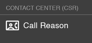 Call Reason-CSR